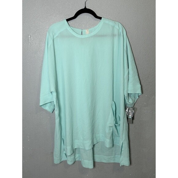 Melissa McCarthy Seven7 Tops - Melissa McCarthy Seven 7 Top Hi-Low Tunic Blouse Top Plaid Crepe Tee Plus Sz 1X